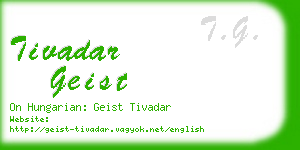 tivadar geist business card